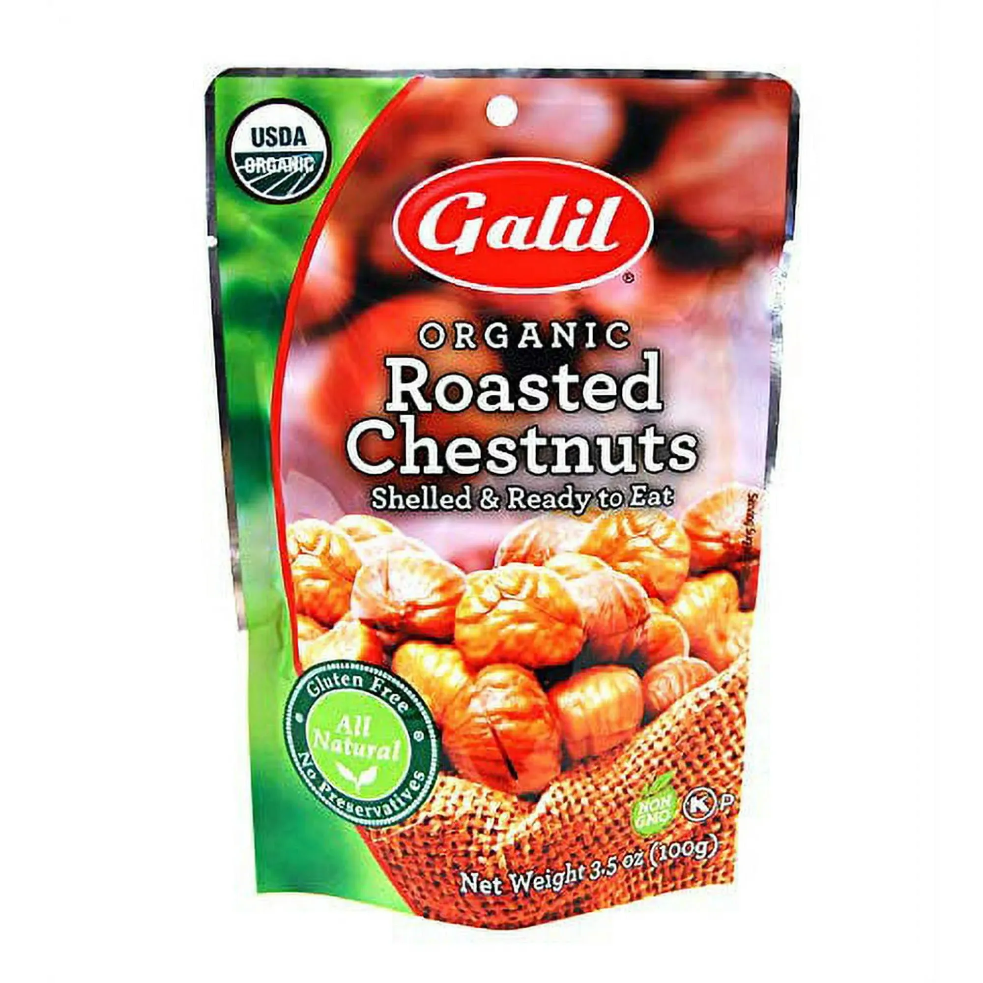 Galil Chestnuts, Organic, Roasted - 3.5 oz