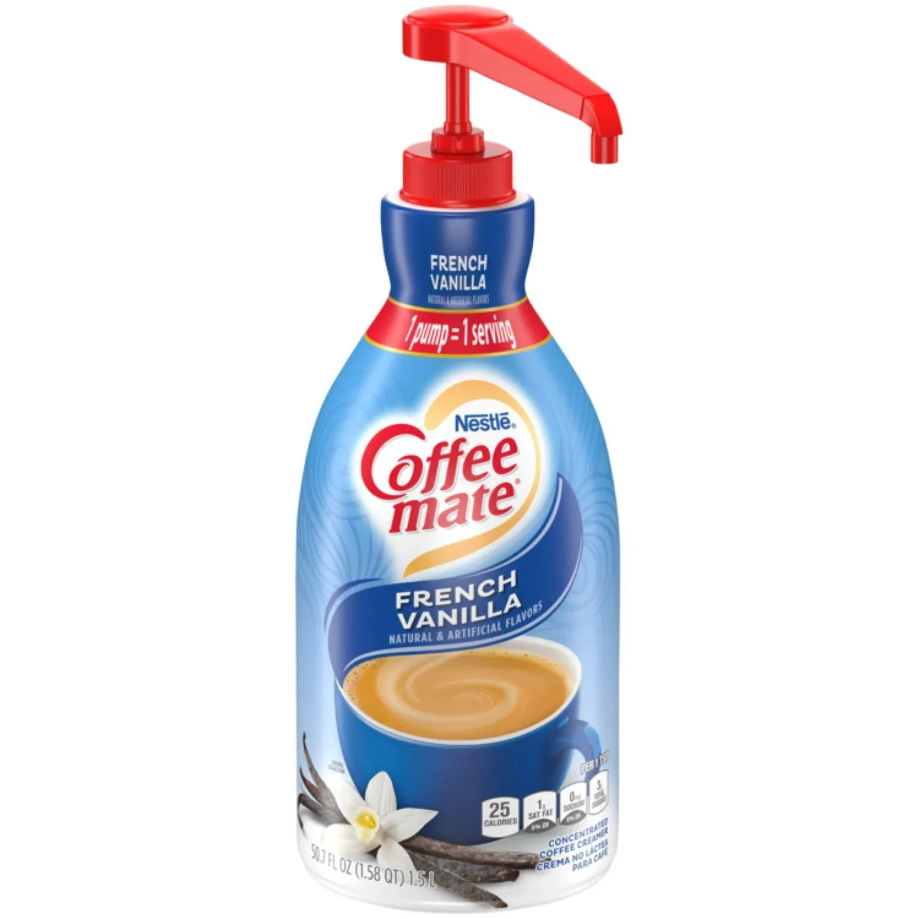 Coffee-Mate Coffee Creamer French Vanilla - 1.5L Liquid Pump Bottle