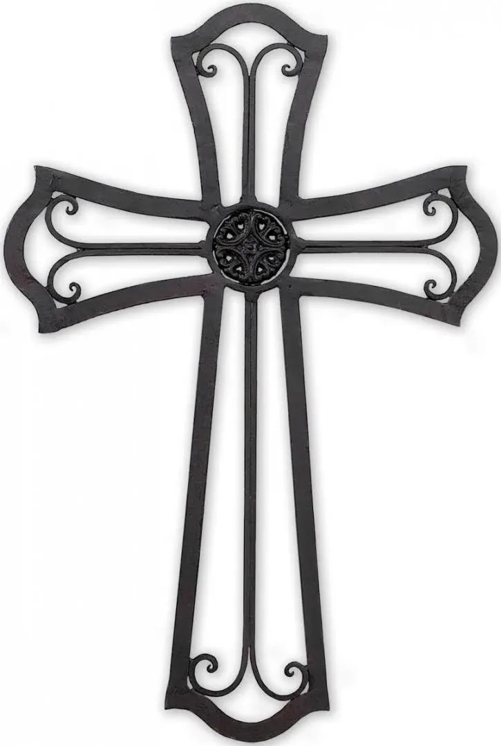 Metal Wall Cross with Medallion