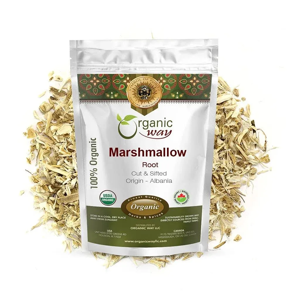 Organic Way Marshmallow Root (Althaea Officinalis) Cut & Sifted - Herbal Tea ...