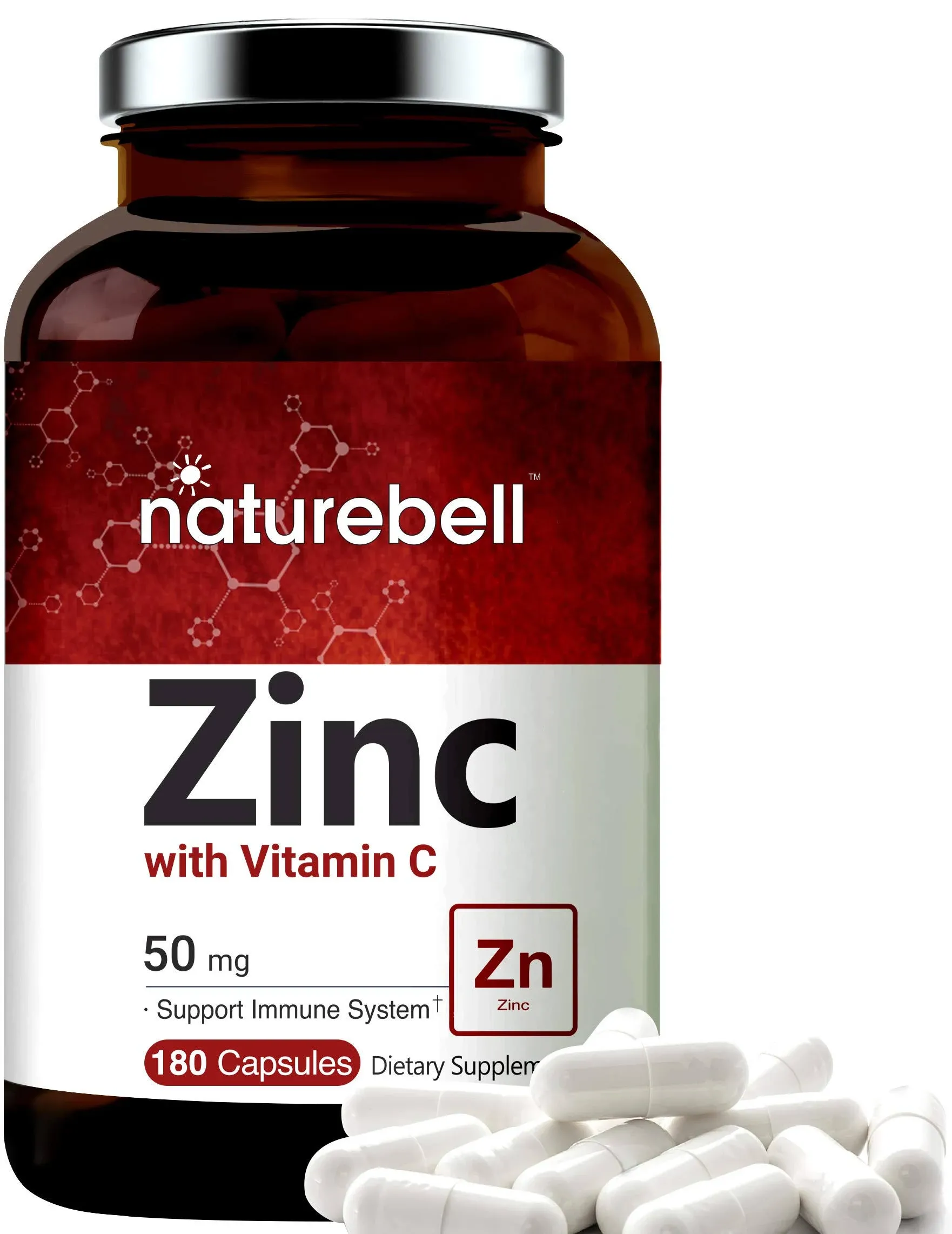 NatureBell Zinc Quercetin with Vitamin C & D3, 240 Capsules | Quercetin 1,000mg, 4 in 1 Zinc 50mg, Vitamin C 250mg, Vitamin D3 5,000 IU – ZincVanta Advanced Immune Defense & Lung Support