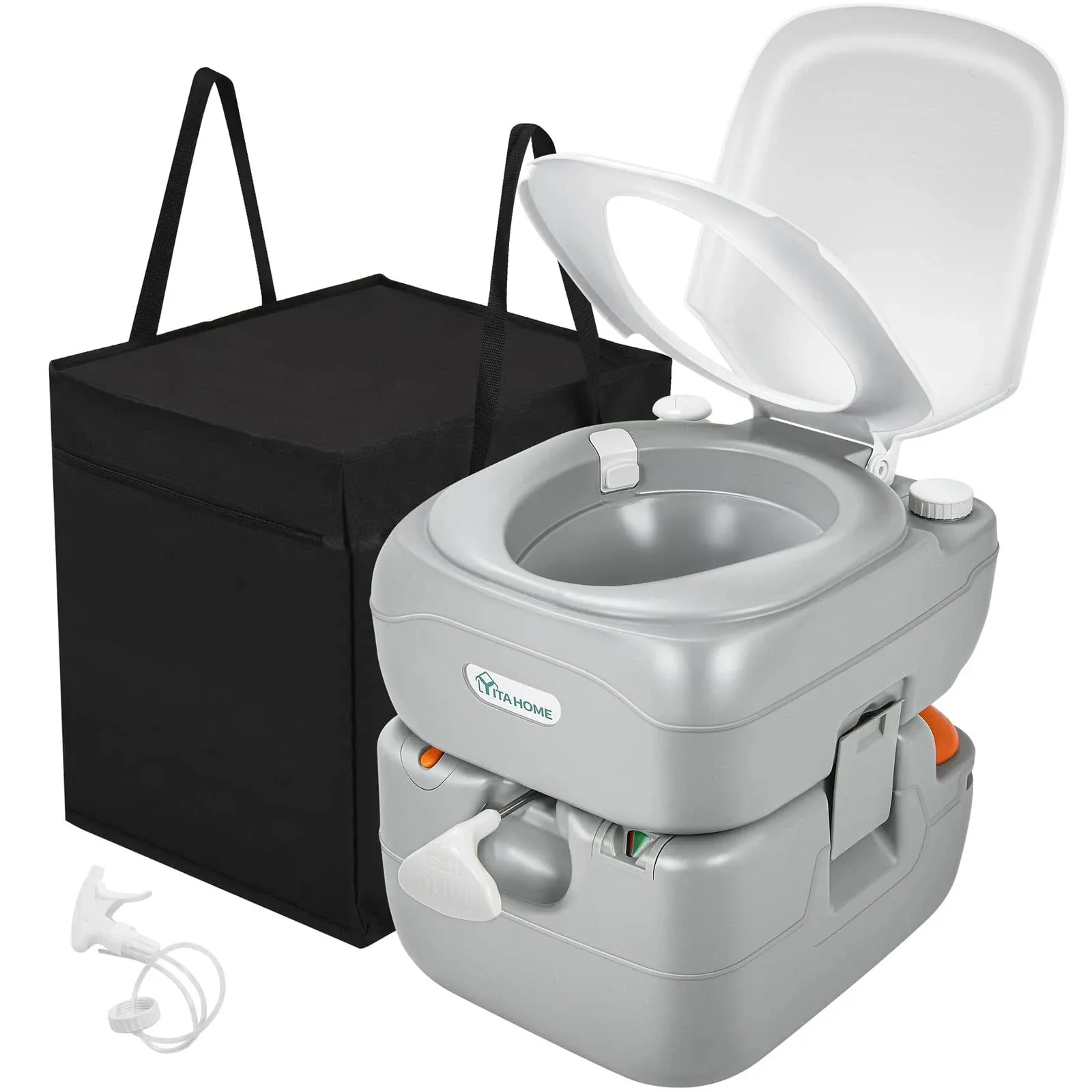 YITAHOME Portable Toilet Camping Porta Potty 5.8 Gallon with Carry Bag and Ha...