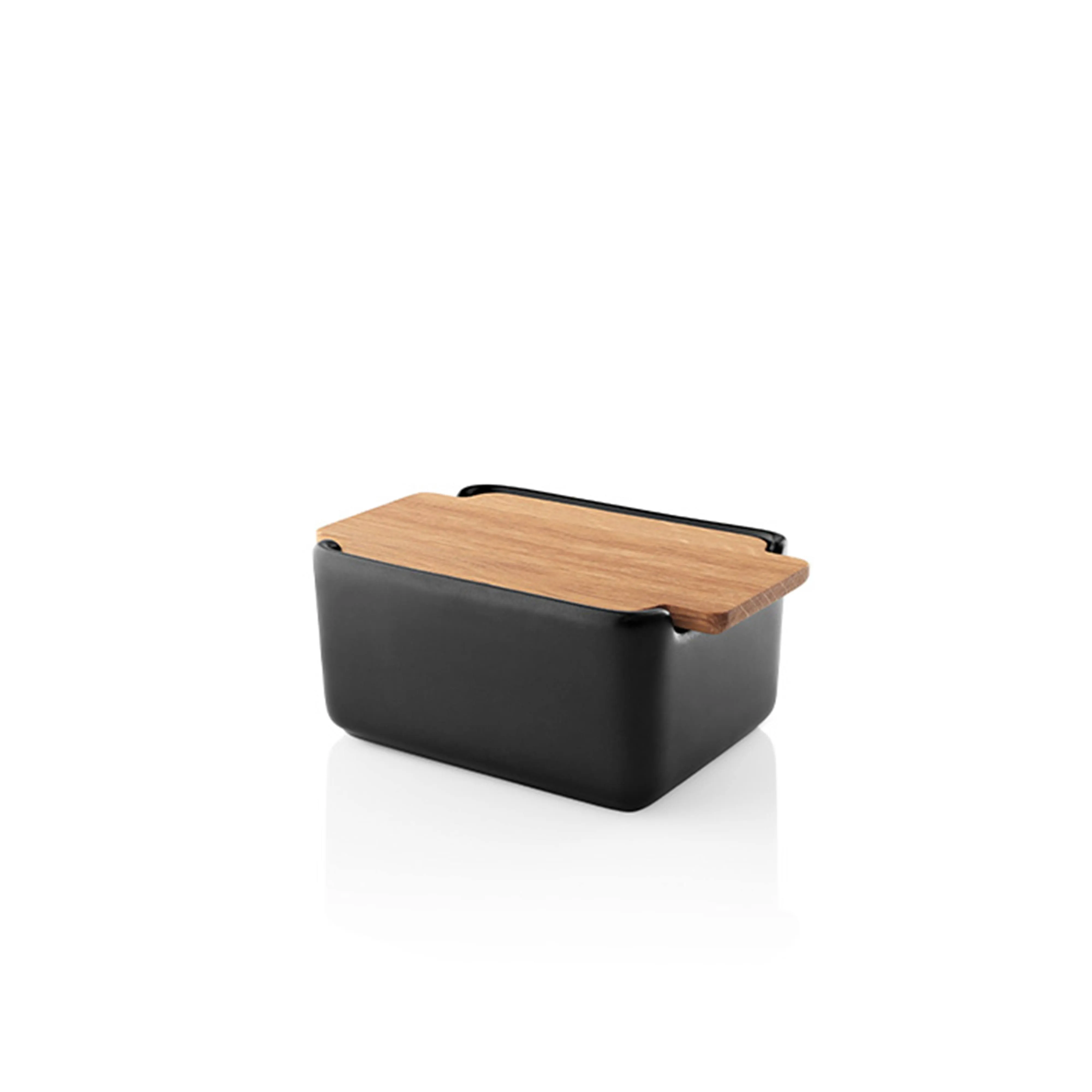 EVA SOLO | Nordic Kitchen Butter Dish | Black with oak lid | For standard butter packs | Stylish and modern design | Danish Design & Functionality