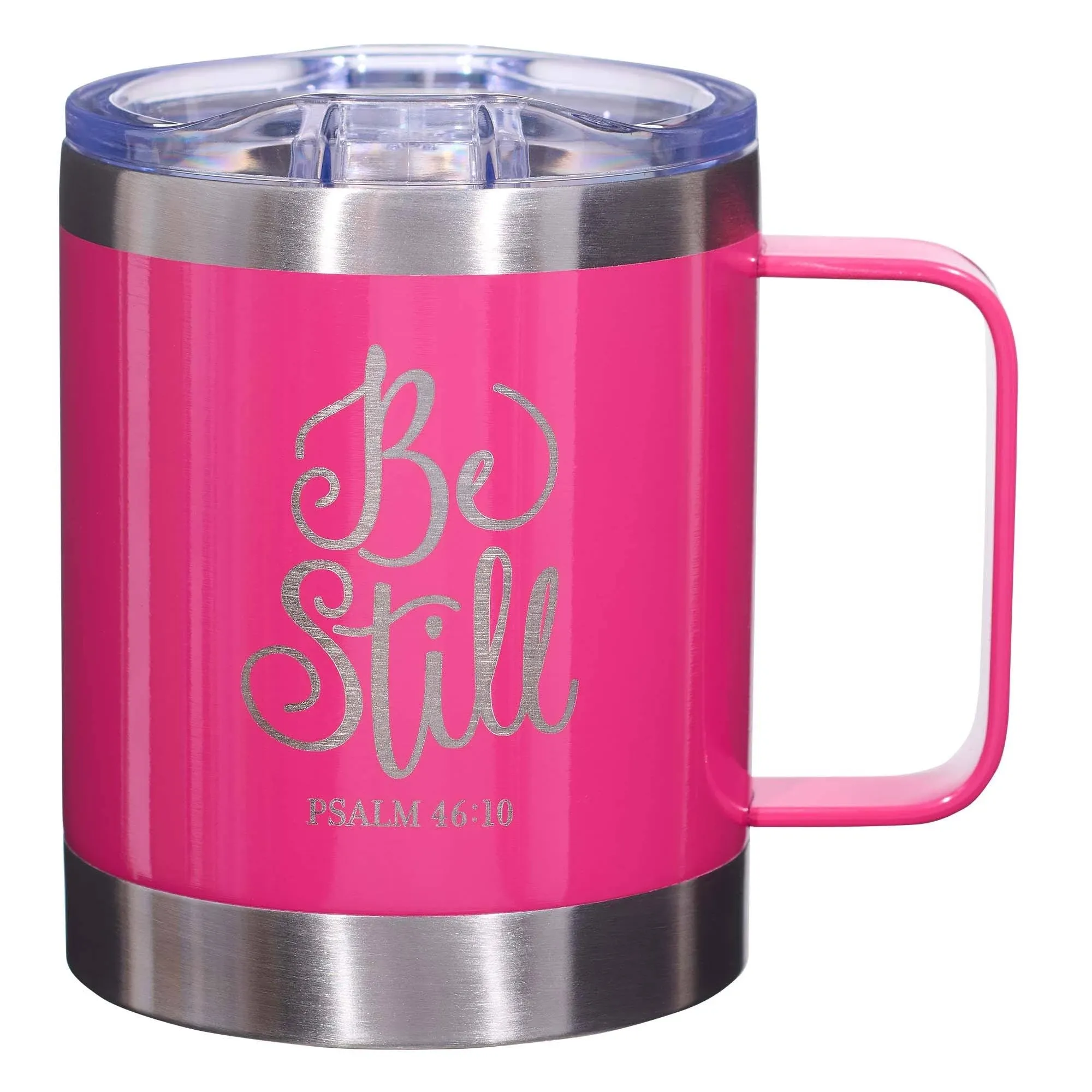 Be Still Pink Camp-style Stainless Steel Mug - Psalm 46:10