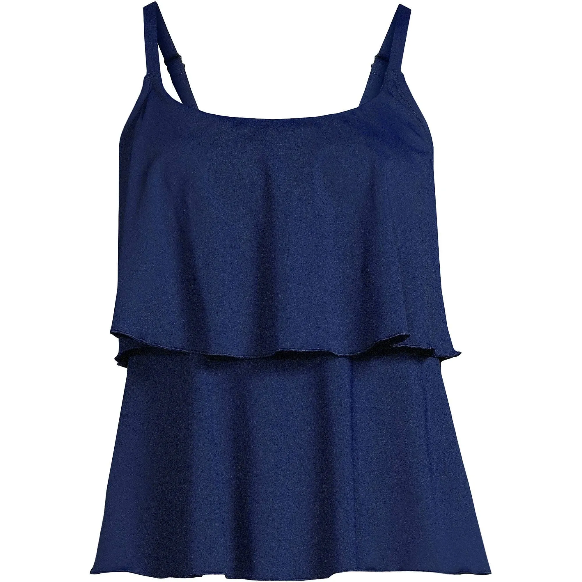 Lands' End Women's Scoop Neck Tiered Tankini Swimsuit Top