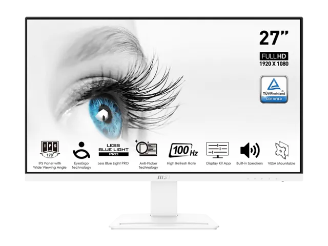 MSI 27" 100 Hz IPS FHD Gaming Monitor 1920 x 1080 106% sRGB (CIE 1976) Pro MP273AW