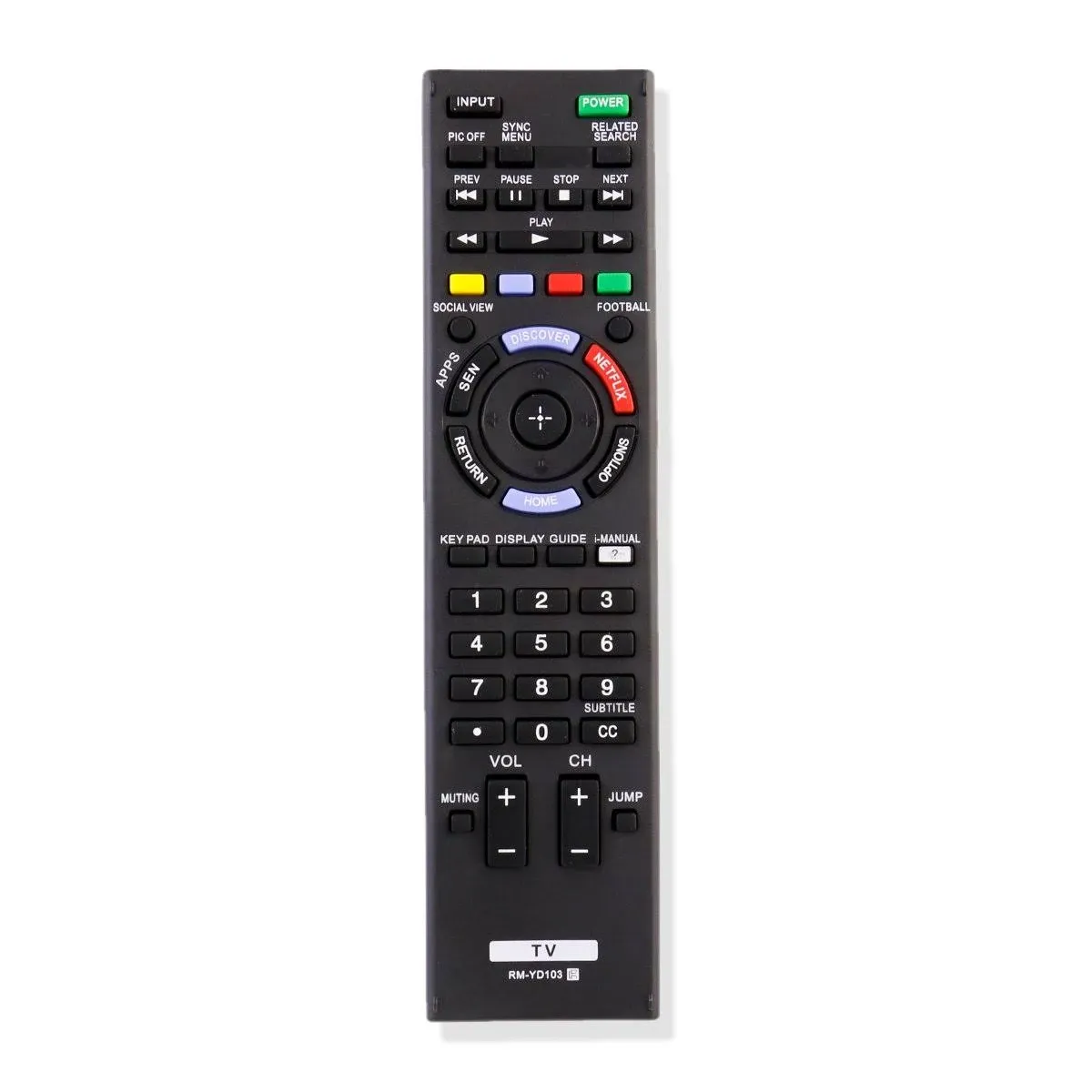 ZdalaMit RM-YD103 New LED LCD HDTV TV Replaced Remote Control RMYD103 fit for Sony KDL-32W700B KDL32W700B KDL-40W580B KDL40W580B KDL-40W590B KDL40W590B KDL-40W600B KDL40W600B KDL-42W700B