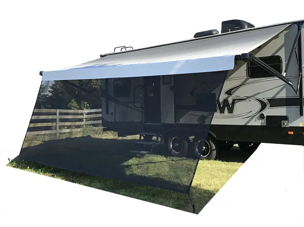 Tentproinc RV Awning Shade 3 Mesh Screen Sunshade Complete Kits Motorhome camping Trailer canopy UV Sun Blocker