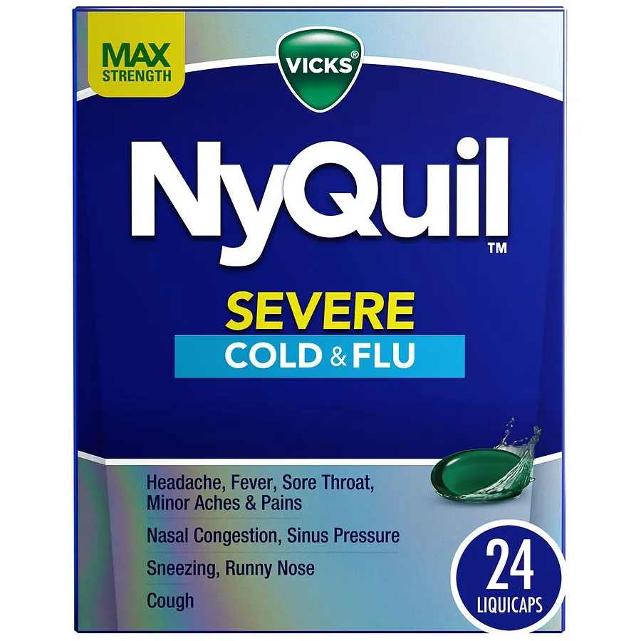 Vicks NyQuil Severe Cough, Cold & Flu Relief Liquicaps - Acetaminophen - 24ct