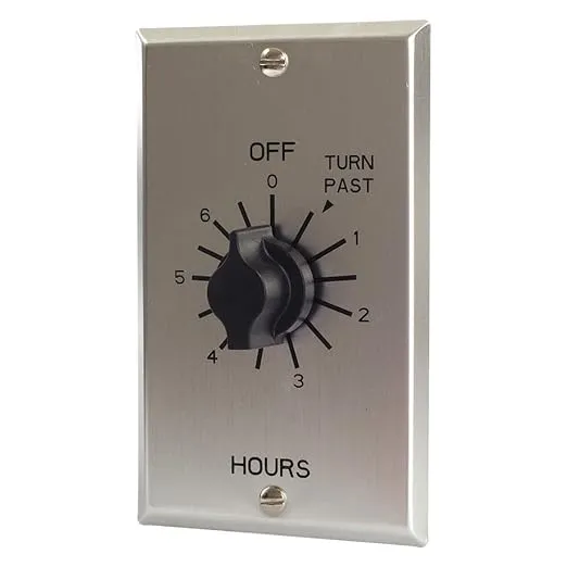 Tork In-Wall Interval Timer Switch, Range 0-60 Minutes SpringWound RFF60M Indoor