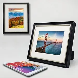 iPad Frame,Turn The into a WiFi Cloud Digital Photo Frame,Perfect Visual and Interactive Experience, Wall Mount for Home or Office,Fits 9.7 in (Black), White, 9.7inchiPad