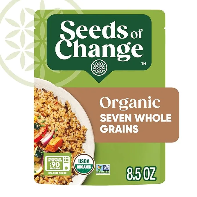 Seeds of Change Certified Organic Seven Whole Grains Rice, Organic Food, 8.5 oz Pouch (Pack of 6)