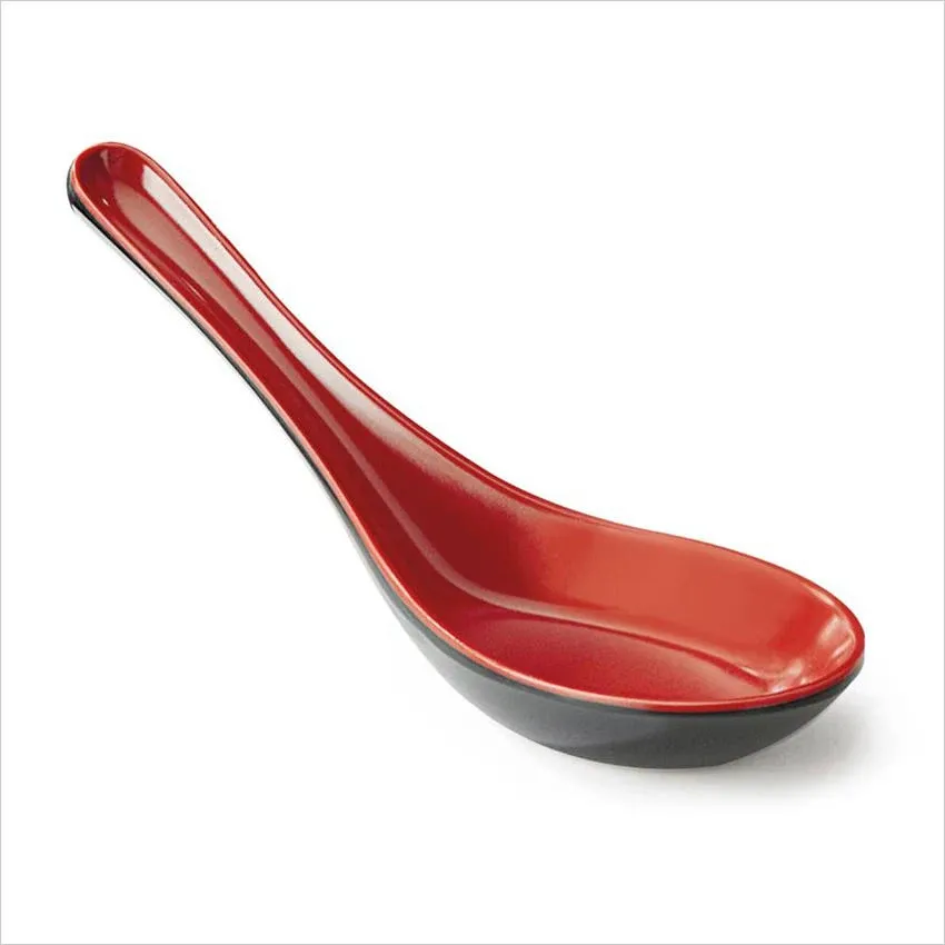 G E T 6026-RB Fuji Black Red Soup Spoon Dozen