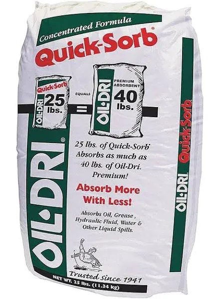 Loose Absorbent,  3 Gallon Volume Absorbed per Package,  25 lb Weight Bag,  Not Scented