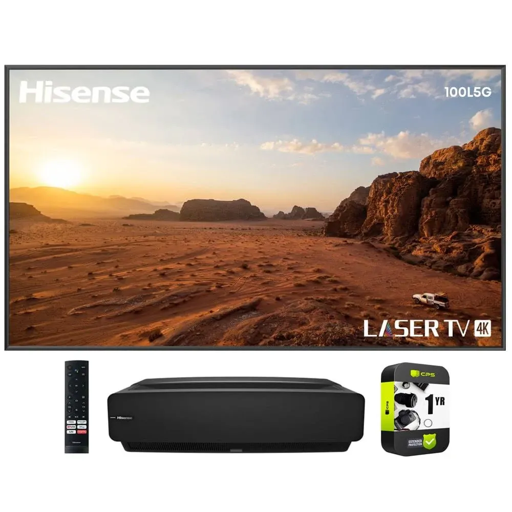 Hisense 100L5G 100" 4K Ultra-Short-Throw Laser TV & 100' ALR Screen 100L5G-CINE100A