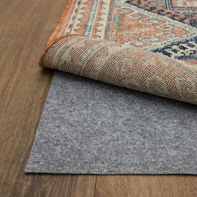 Dual Surface Thin Lock Rug Pad Grey 5' W x 8' L Rectangle