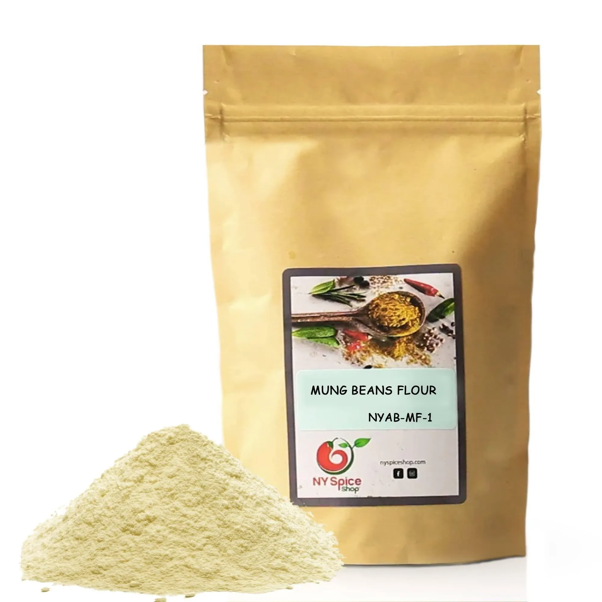 NY Spice Shop Moong Flour - Mung Beans Flour - All Natural, 1 lb