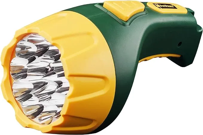 GoGreen GG-113-15RC LED Rechargeable Flashlight, 1 EA, Yellow/Green