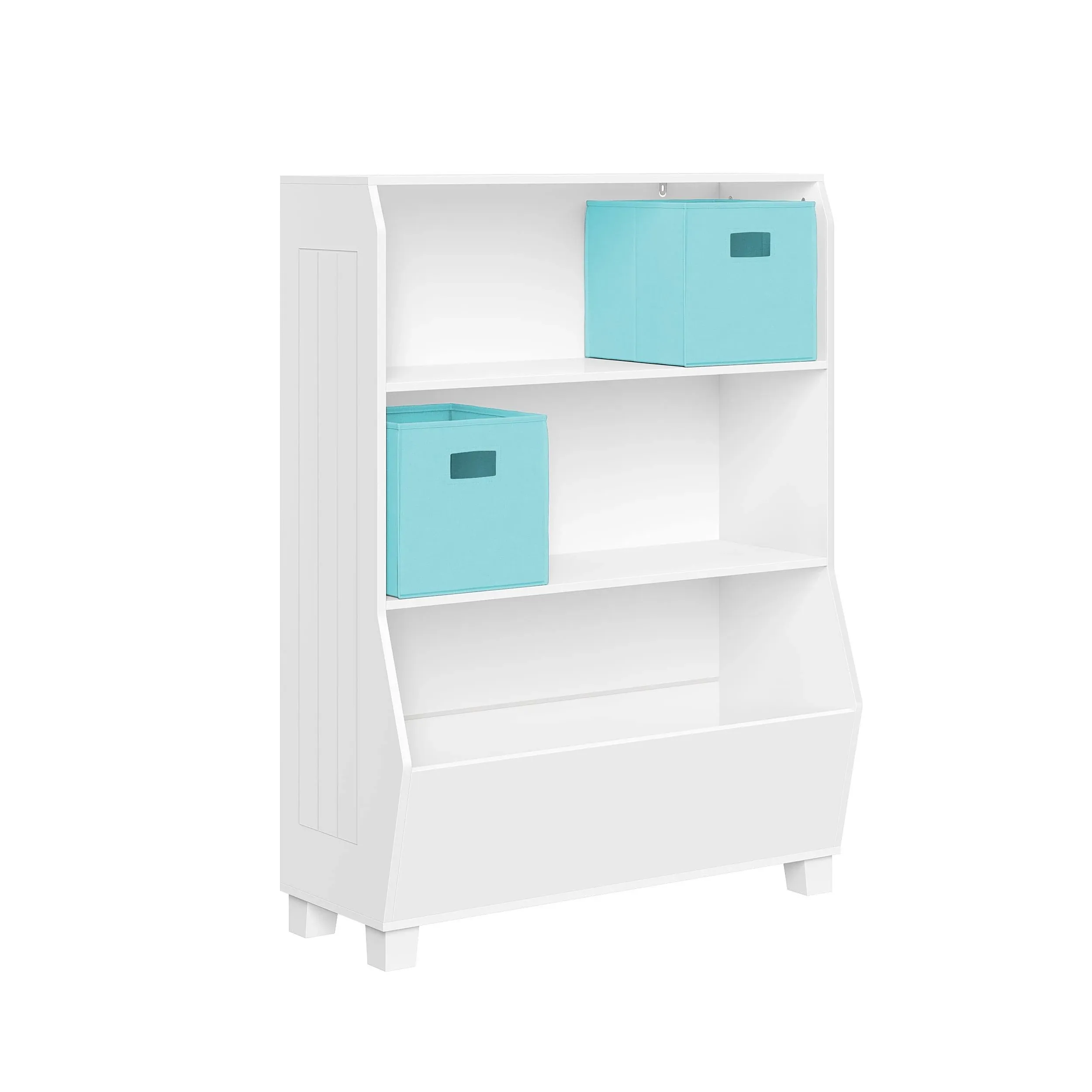 RiverRidge Home Kids 34" Bookcase with Toy Organizer and 2 Aqua Bins