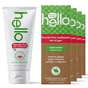 Hello Kids Fluoride Free Toothpaste, Natural Watermelon - 4.2 oz tube