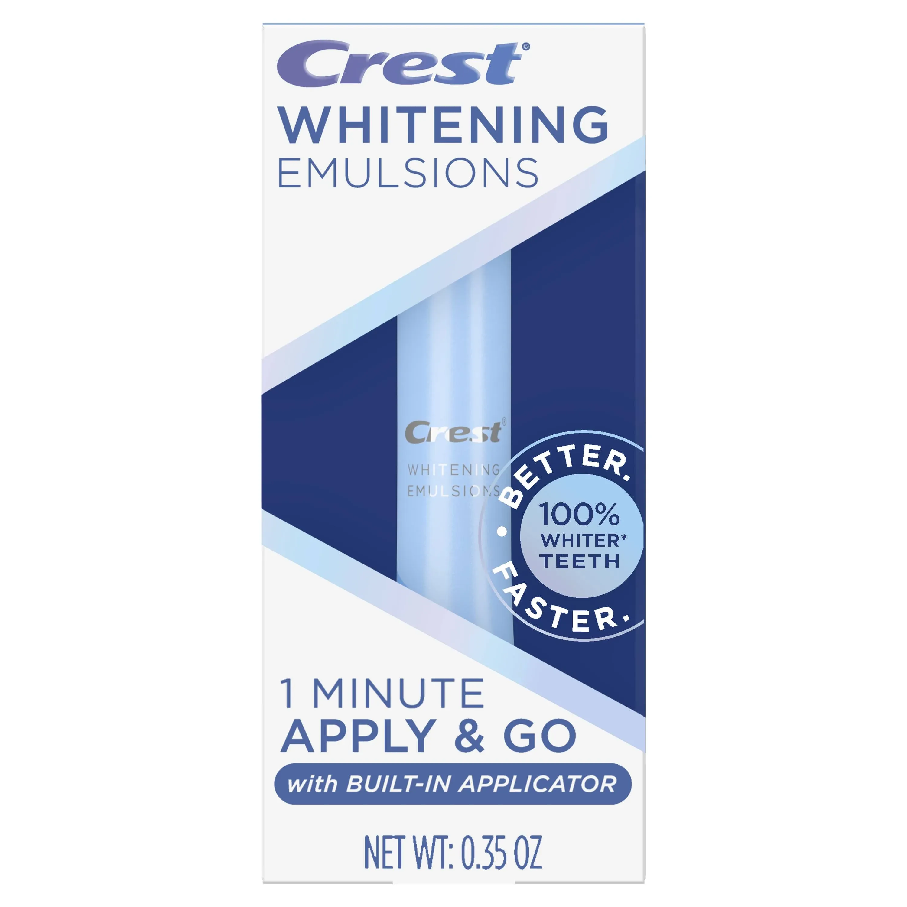 Crest Whitening Emulsions On-the-Go Leave-On Teeth Whitening Gel Pen, 0.35 Oz (10 G)