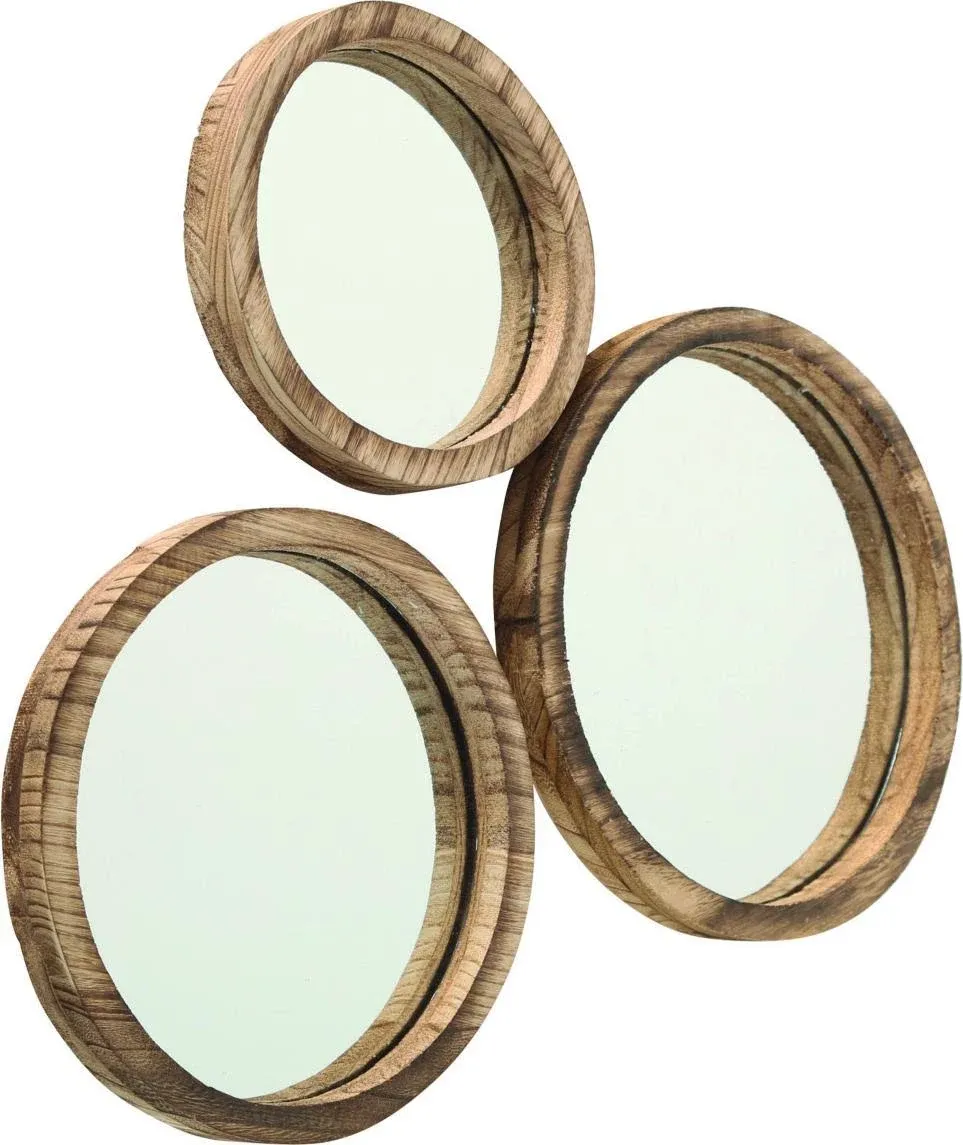 The Rustic Boho Chic Porthole Mirror Trio Set of 3 - 10 12 and 13-Inches Diameter ...