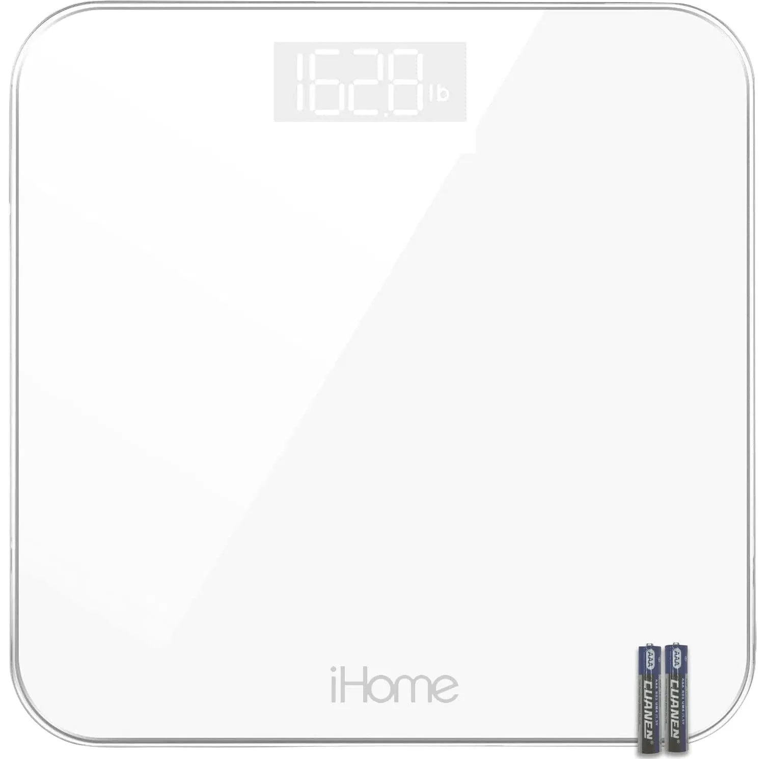 iHome Digital Scale Step-On Bathroom Scale - iHome High Precision Body, White