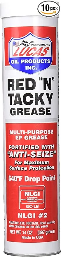 Lucas Oil 10005-60-10PK Red Tacky Grease (10/14Oz)