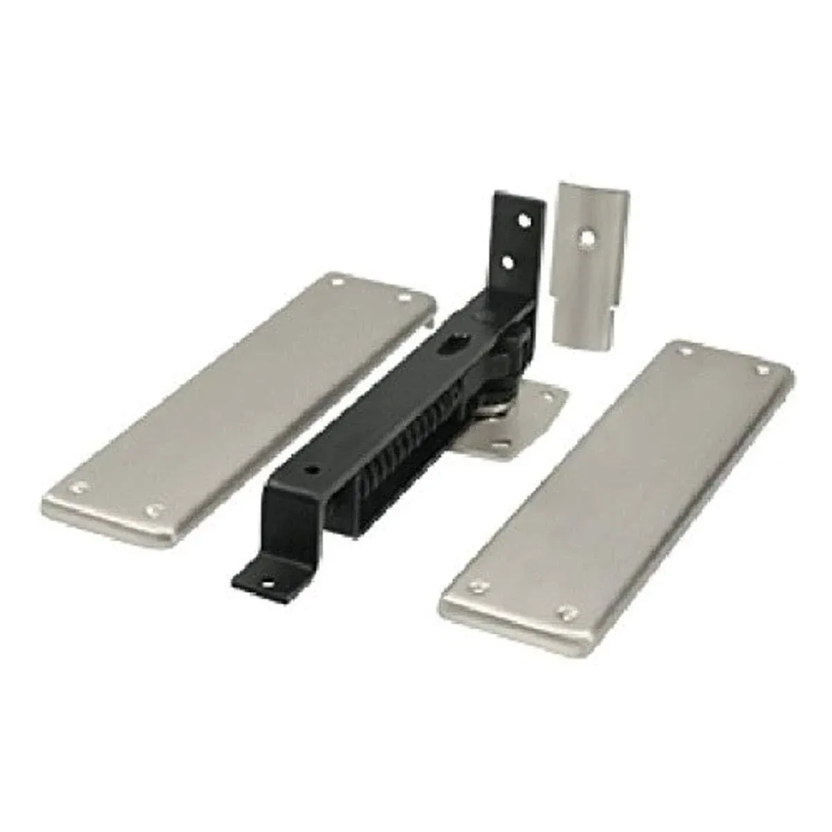 Deltana DASH95U15 Double Action Spring Hinge with Cover Plates Satin Nickel - Solid Brass