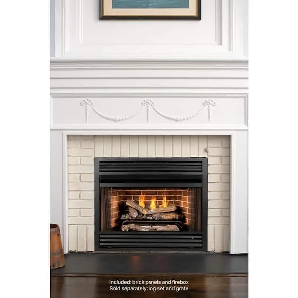 Pleasant Hearth Universal Circulating Zero Clearance 36 in. Ventless Dual Fuel Fireplace Insert PHZC36C