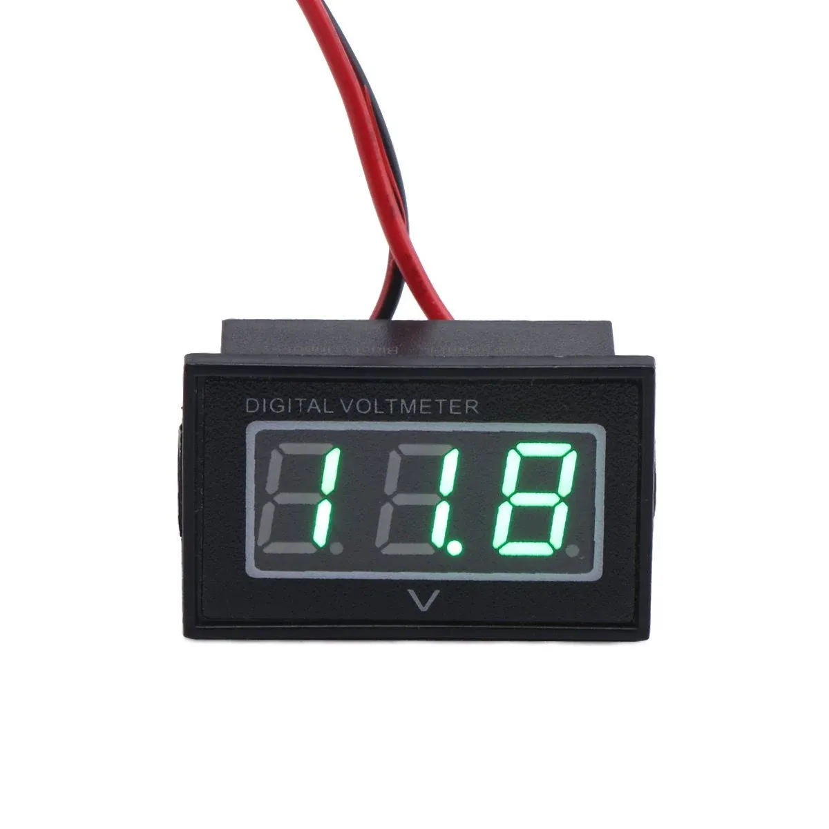 DROK 0.40" Bright Green LED Digital Voltmeter DC 2.7-30V Waterproof Voltage Meter ...