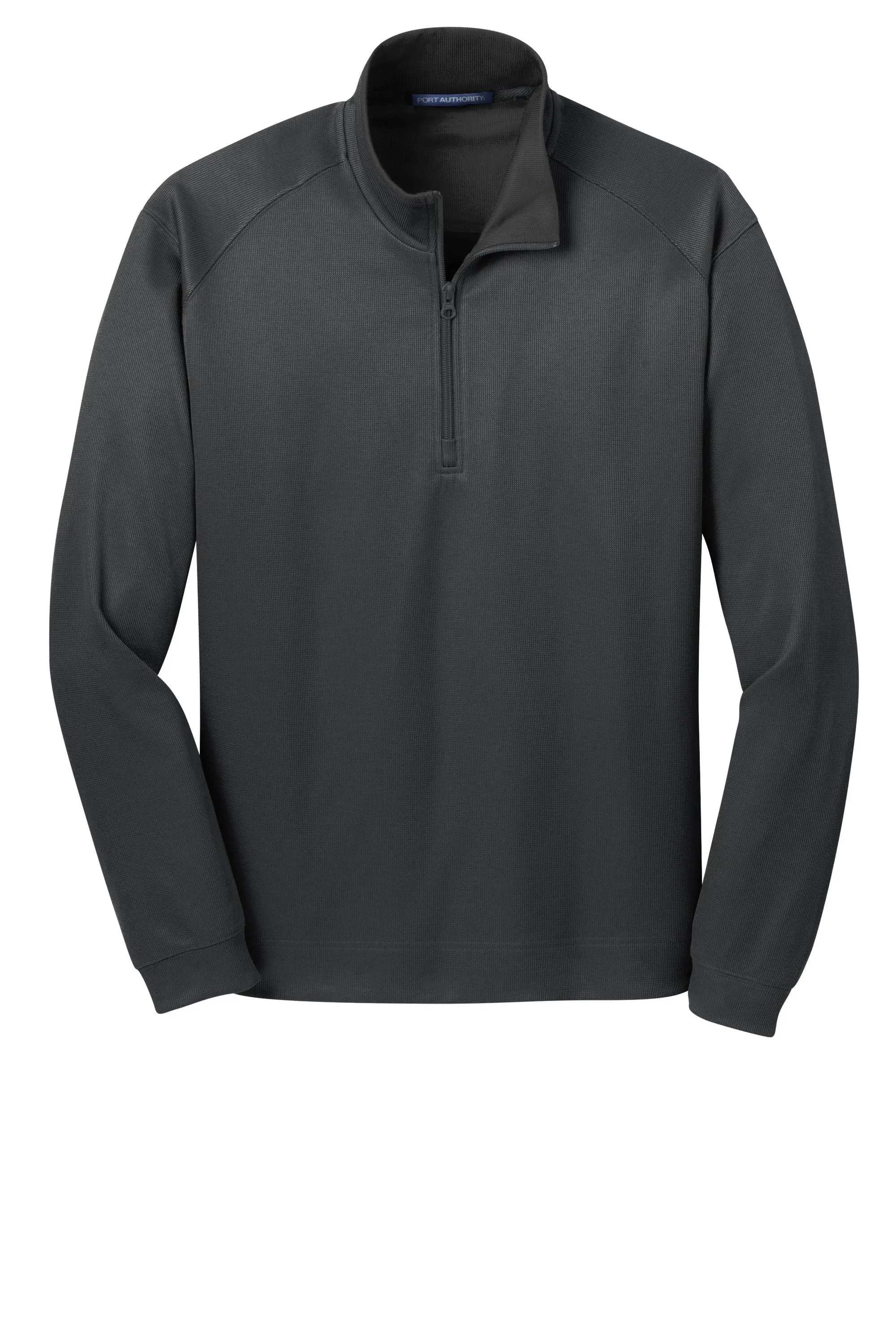 Port Authority Men's Iron Grey/Black Vertical Texture 1/4-Zip Pullover