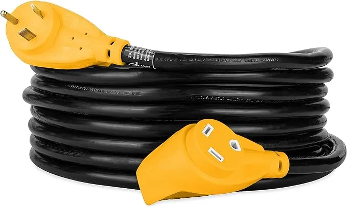 Camco PowerGrip Camper/RV 25-Foot Extension Cord | 30-Amp, 10-Gauge (55191)