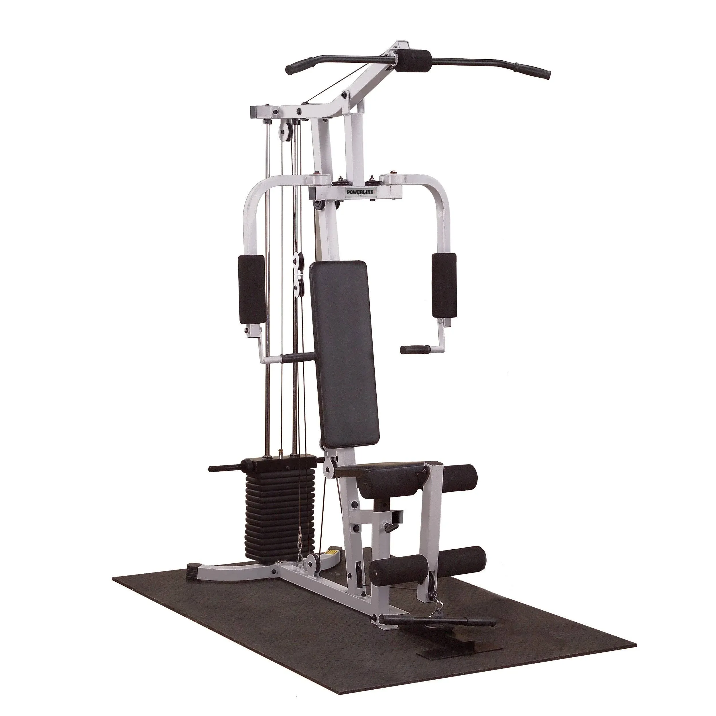 Body-Solid Powerline (PHG1000X) Home Gym - Versatile Plate-Load Workout Station with Press Arm, High/Low Pulley, Leg Developer