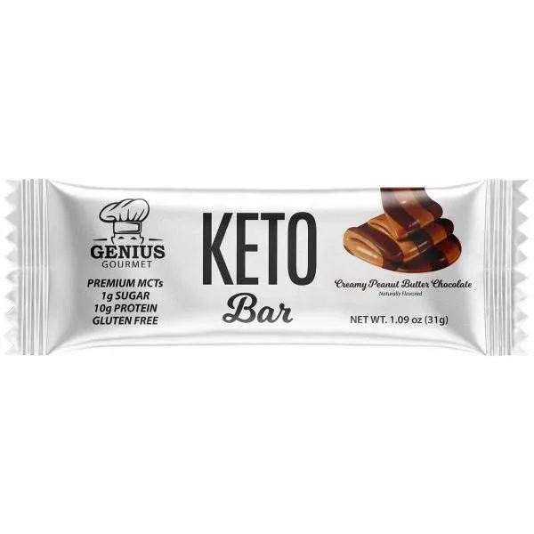 Genius Gourmet Gluten Free Keto Protein Bar, Chocolate Keto Bars, Premium MCTs, Low Carb, Low Sugar Variety Pack, 20 Count Pack of 1