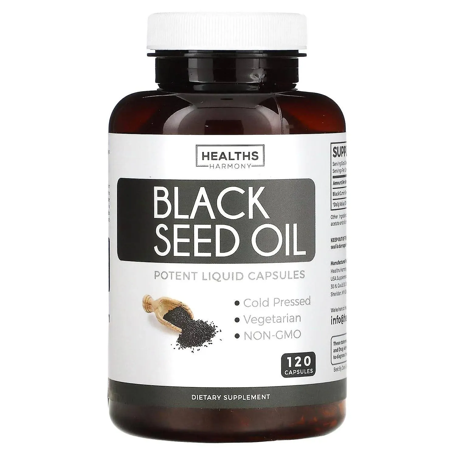 Black Seed Oil - 120 Softgel Capsules (Non-GMO & Vegetarian) Premium C