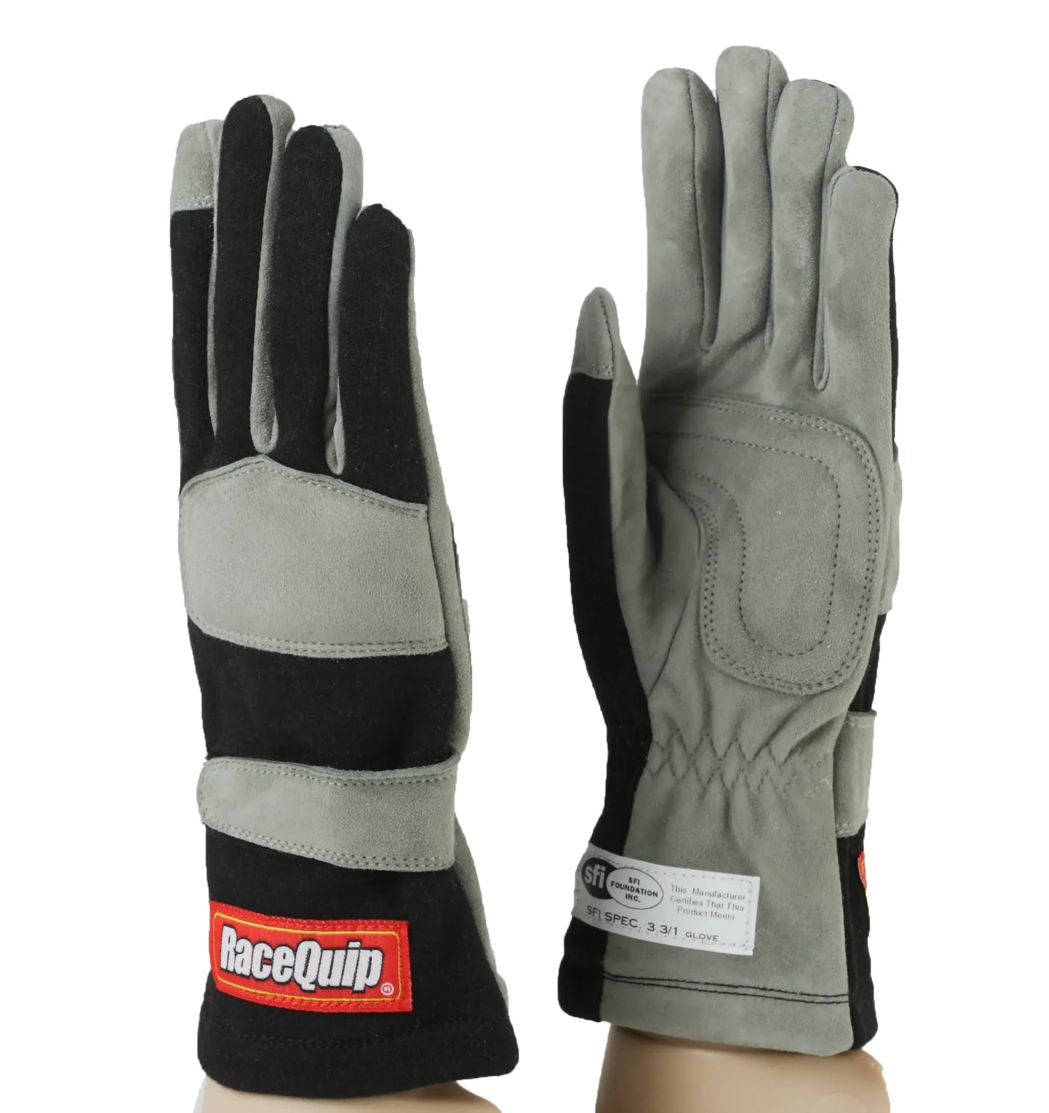 RaceQuip Race Gloves 351 Series 1 Layer Nomex SFI 3.3/1 Certified Black Medium 351003