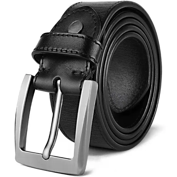 KEECOW Men&#039;s 100% Italian Cow Leather Belt Men With Anti-Scratch Buckle,Packed i