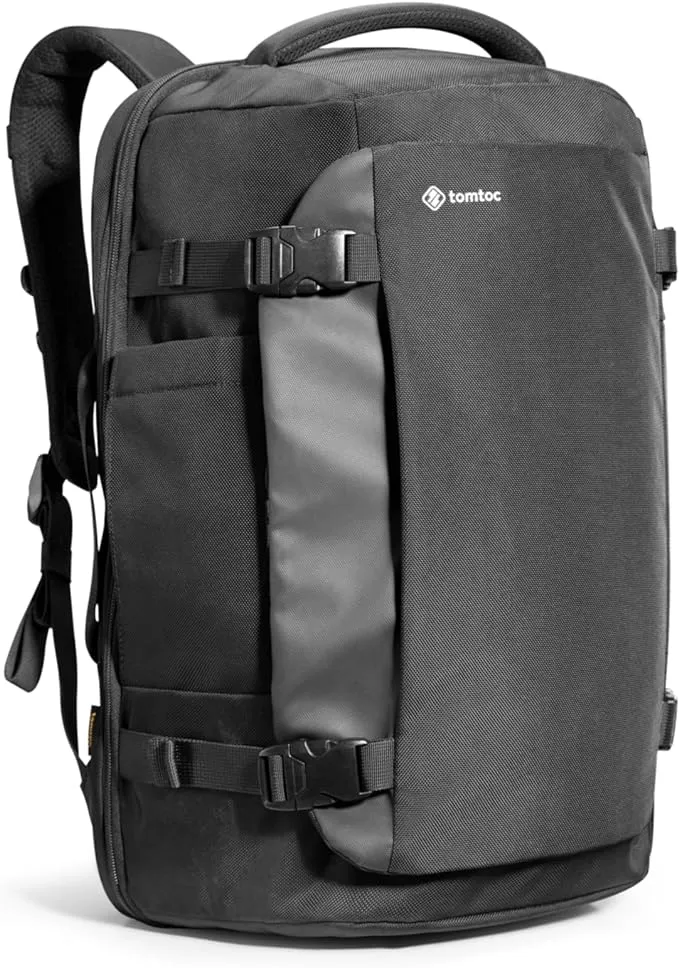 tomtoc Travel Backpack 40L, TSA Friendly Flight Approved Carry-on Luggage Hand Backpack, Water-resistant Lightweight Business Rucksack, Durable Large Weekender Bag Daypack Fits 17.3 Inch Laptop