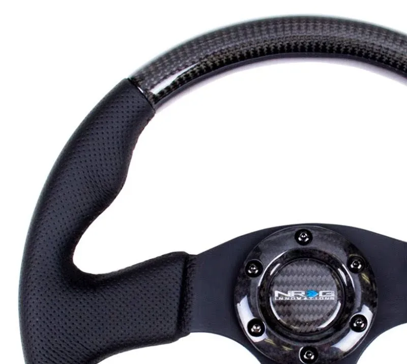 NRG ST-310CFBS Carbon Fiber Steering Wheel 315mm Leather Black Stitching