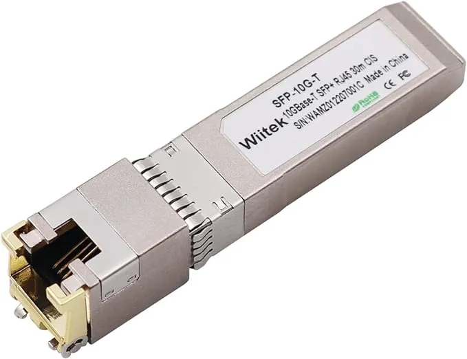 Wiitek SFP+ to RJ45 Copper Modules, 10GBase-T Transceiver Compatible for Cisco SFP-10G-T-X, Ubiquiti, Netgear, Mikrotik, Unifi (Cat 6a/7 or Better, 30-Meter)