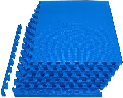 ProSource Extra Thick Puzzle Exercise Mat, 3/4", Eva Foam Interlocking tiles, Blue