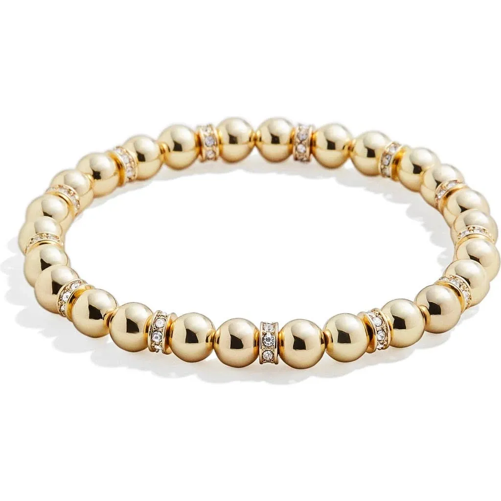 Pisa Stretch Bracelet - Gold-Plated Beaded Bracelet for Women, Stacking Ball Bracelet, Trendy and Hypoallergenic