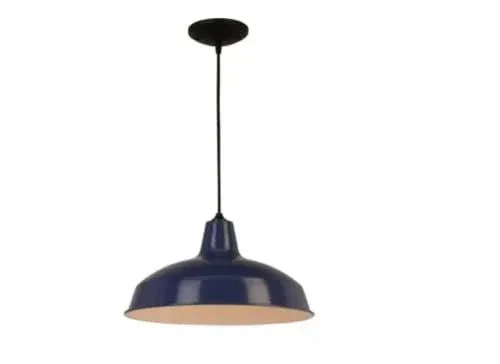 HB 1-Light with Metal Shade Dark Blue Warehouse Pendant