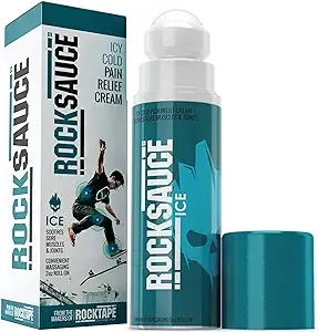 RockTape RockSauce Ice Cooling Muscle Relief Cream with Menthol, 3 Ounce