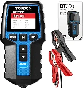 Car Battery Tester 24V 12V Load Tester, TOPDON BT200 100-2000CCA Automotive Alternator Tester Digital Auto Battery Analyzer Charging Cranking System Tester for Car Truck Motorcycle ATV SUV Boat Yacht