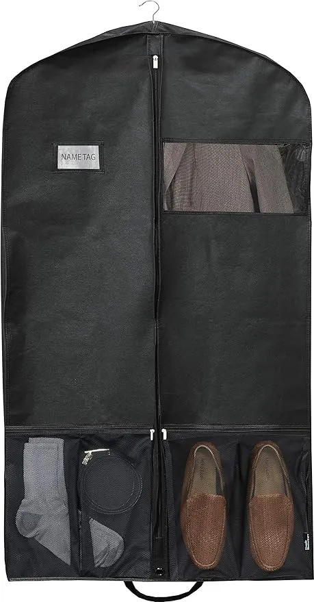 Simple Houseware 43-Inch Heavy Duty Garment Bag wPocket for Dresses