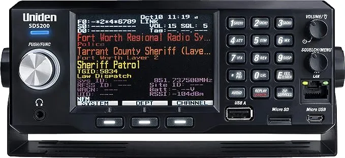 Uniden SDS200 Advanced X Base/Mobile Digital Trunking Scanner, Incorporates The Latest True I/Q Receiver Technology, Best Digital Decode Performance in The Industry