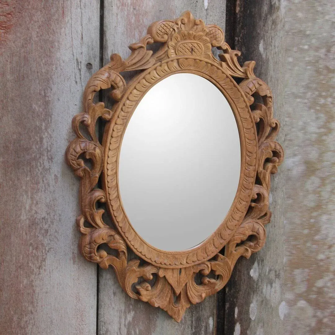 Novica Keraton Rococo Wood Wall Mirror, 12.25"x16.25"x0.8" - Traditional - Wall Mirrors - by NOVICA | Houzz