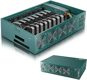 VTRETU Ethereum Mining Rig System, Complete Crypto Miner w/ Windows10, Including 8GPU Mining Motherboard, 2000W Power Supply(110V264V), CPU, SSD